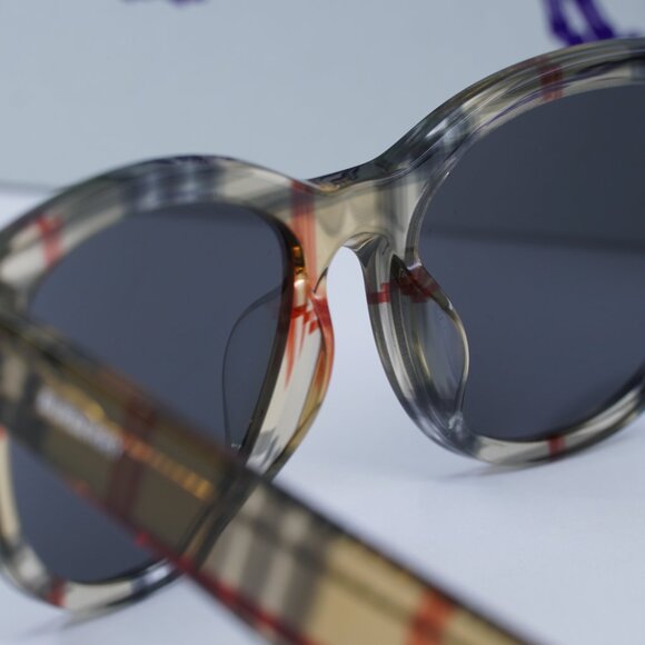 Burberry BE4432U 412287 Square Sunglasses - Vintage Check/Grey main image 5